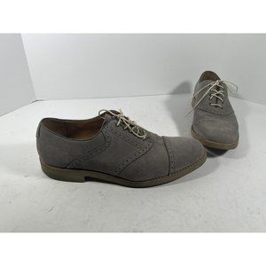 JOHNSTON & MURPHY Mens Suede Brown Cap  Toe Dress Shoe 11.5